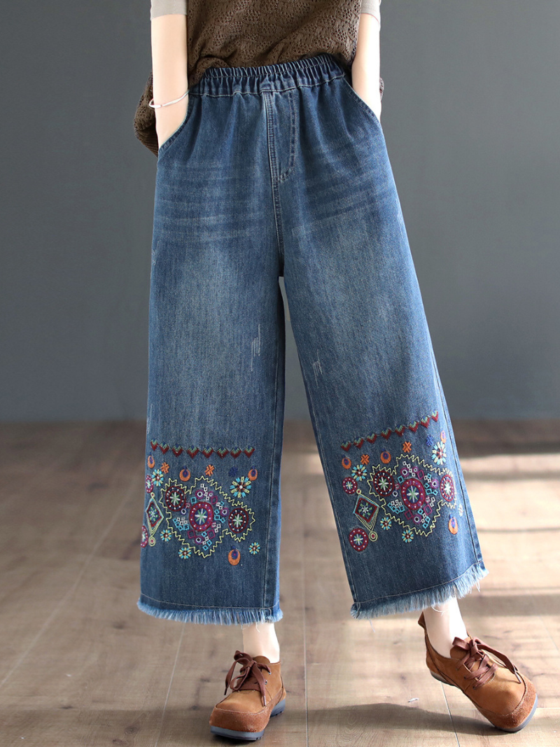 The Lost Heart Denim Elastic Waist Bottom Pants