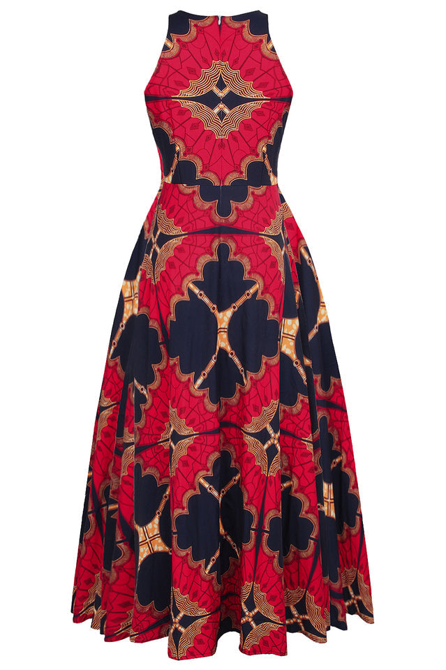 Sommer-Maxikleid mit Vintage-Print