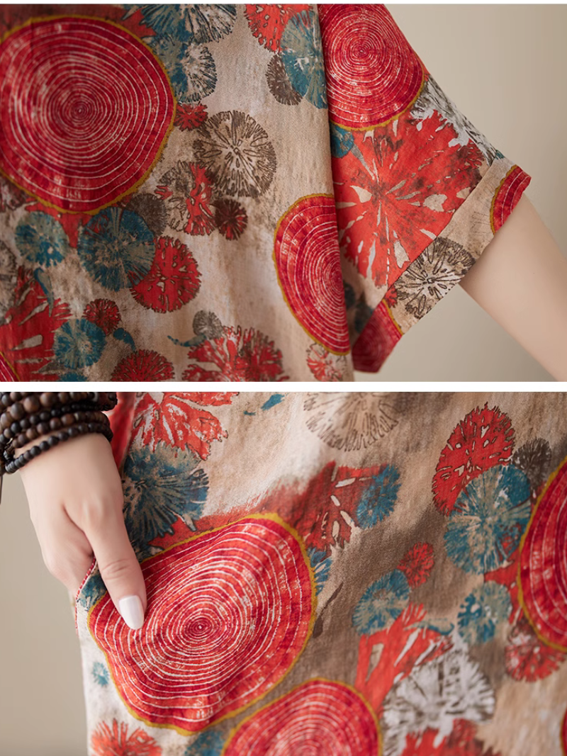 Sunflower Deligh Summer Kaftan Dress