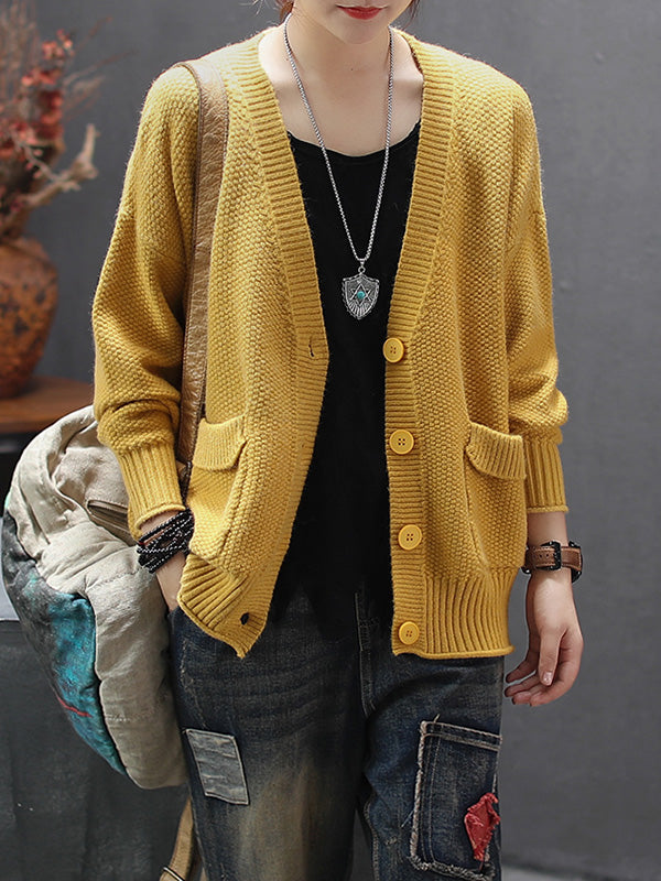 Pull cardigan à fil en avant