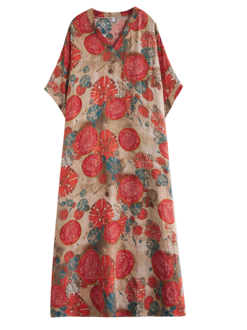Sunflower Deligh Summer Kaftan Dress