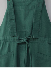 Waist Tie Belt Loose Wide-Leg Boho Pockets Overalls