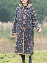 Midnight Moon – Kapuzenmantel mit Blumenmuster