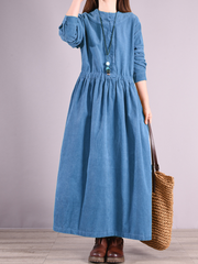 corduroy Shirt Loose Plus Thickened with Velvet Corduroy Dress