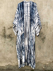 Robe longue kimono en rayonne à imprimé tie-dye de différentes couleurs
