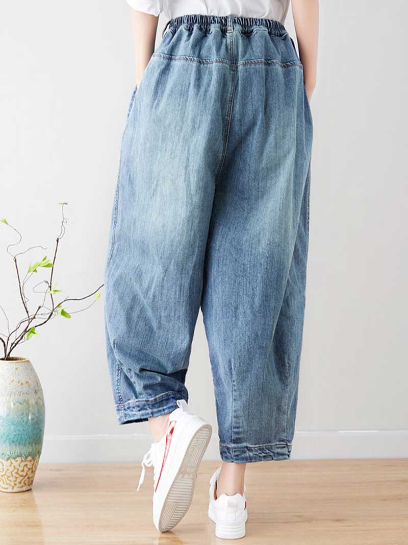 The Stars Shine Loose Retro Casual Denim Pant