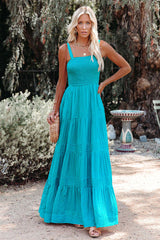 Swing Plissiertes Maxi-Boho-Kleid