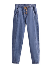 summer denim high waist loose trousers pants