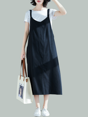 Loose Large Size Casual Seeveless Midi Dress