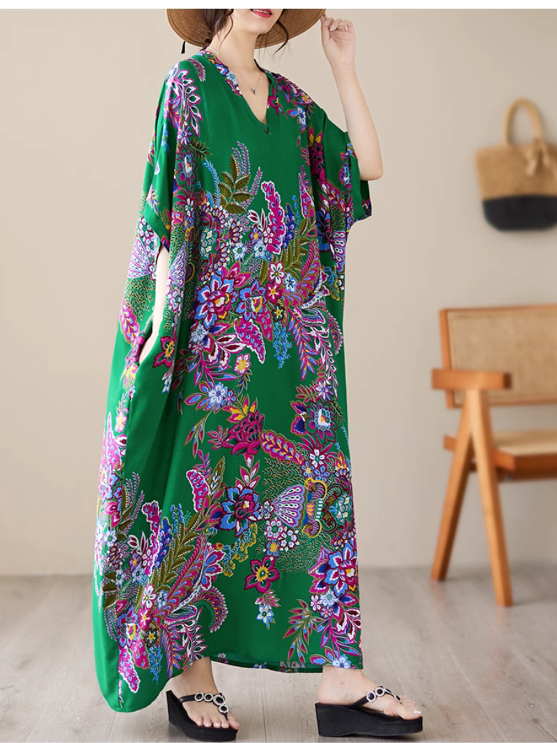 Feel My Love Casual Pattern Kaftan Dress