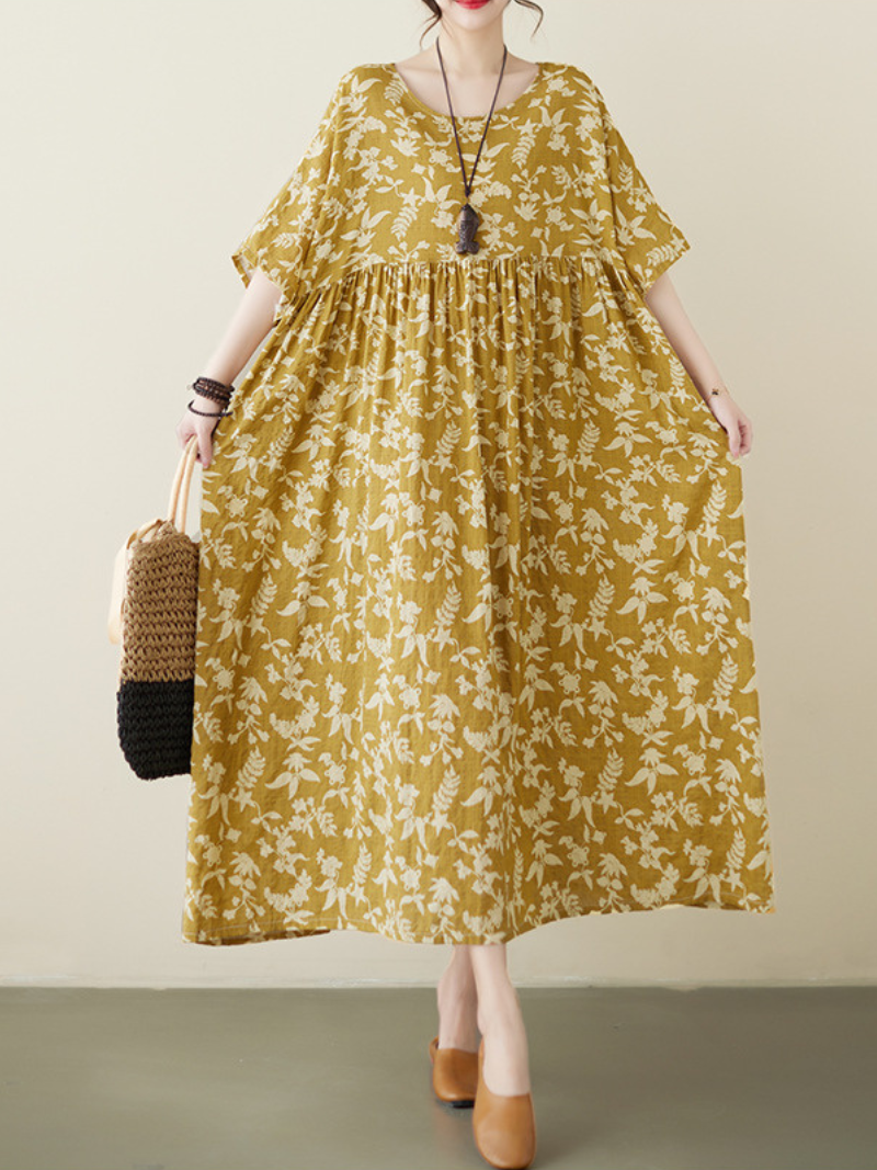 The Lost Heart Cotton Round Neck Smock Dress