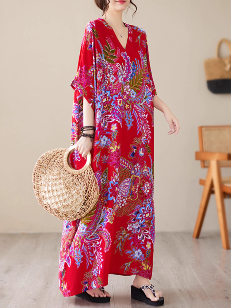 Feel My Love Casual Pattern Kaftan Dress
