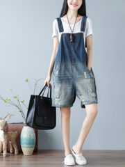 Angels Forever Denim Middle Waist Short Dungaress