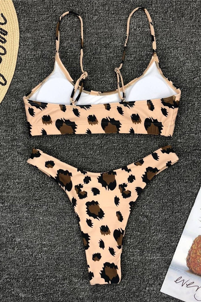 Bikini-Set mit Leopardenmuster (mehrfarbig)