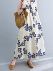 Ärmelloses, gestuftes, bequemes A-Linien-Kleid