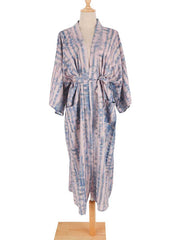 Robe longue kimono en rayonne à imprimé tie-dye de différentes couleurs