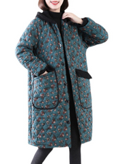 Lockerer Kurzmantel mit Tasche Midi-Länge Knopfmantel für Damen