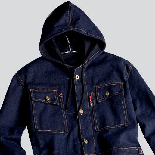 Workwear hooded men's denim overall