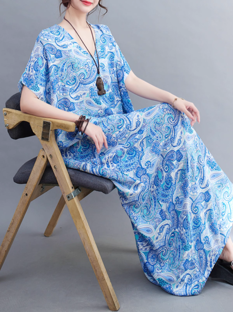 Beach Goddess Casual Printed Kaftan Dress