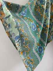 Veste kimono style bohème en coton à col en V