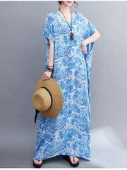 Beach Goddess Casual Printed Kaftan Dress