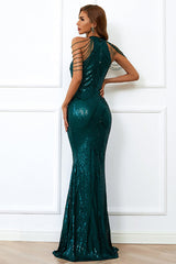 Halter Neck Sequin Mermaid Prom Dress