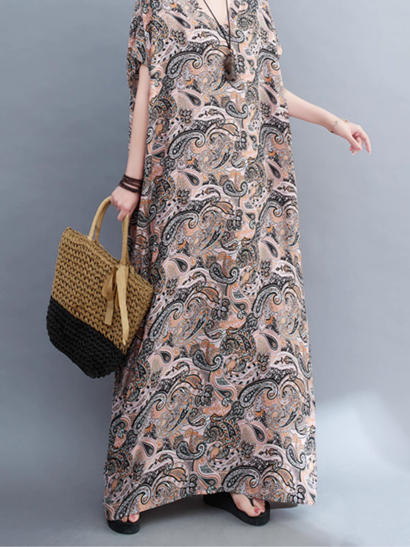 Beach Goddess Casual Printed Kaftan Dress