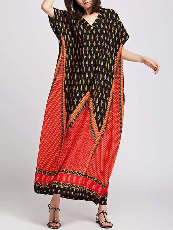 Robe longue à motifs d'art tribal