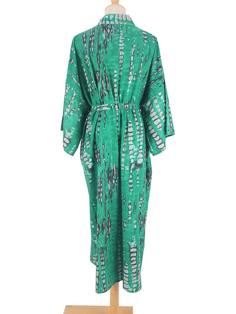 Robe longue kimono en rayonne à imprimé tie-dye de différentes couleurs