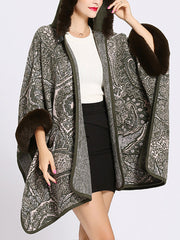 Amiable Outfitting Fluffy Plus Size Cape Cardigan