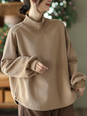 Langarmpullover Plus Fleece Casual Sweater Loose Top