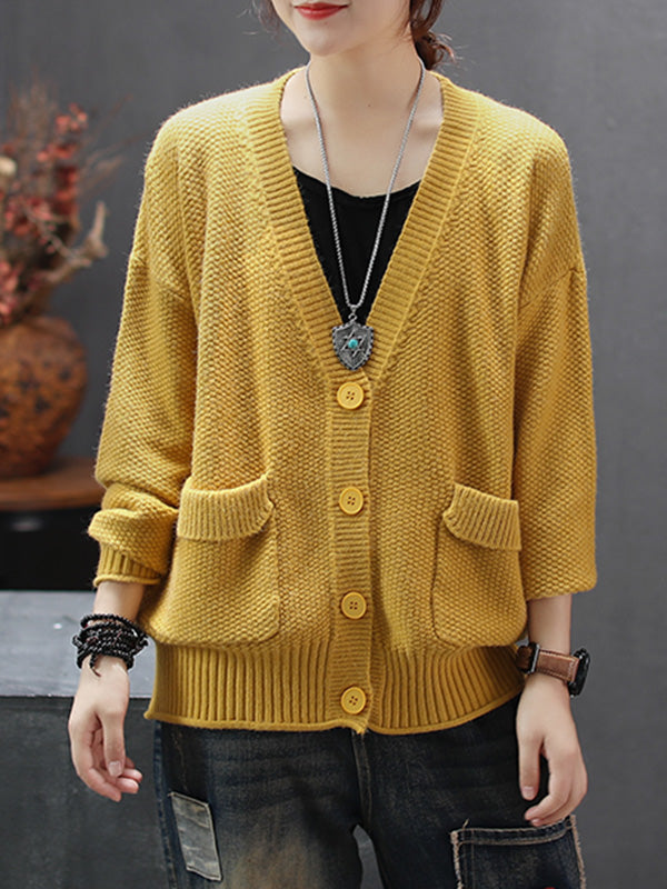 Pull cardigan à fil en avant