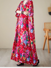 Elegantes Kaftankleid mit coolem Blumenmuster