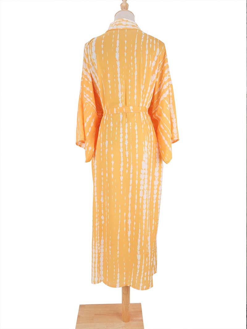 Robe longue kimono en rayonne à imprimé tie-dye de différentes couleurs