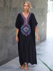 Robe caftan noire en rayonne All You Need