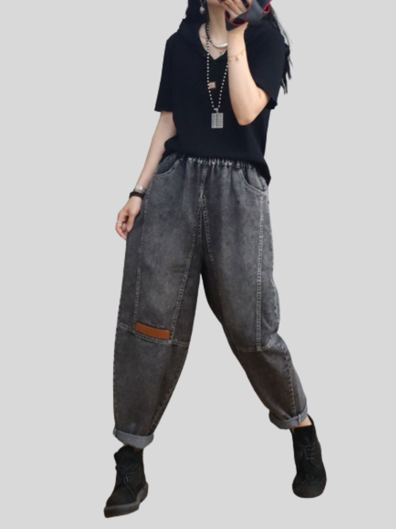 Loose Casual Denim Slim Harem Bottom Pants