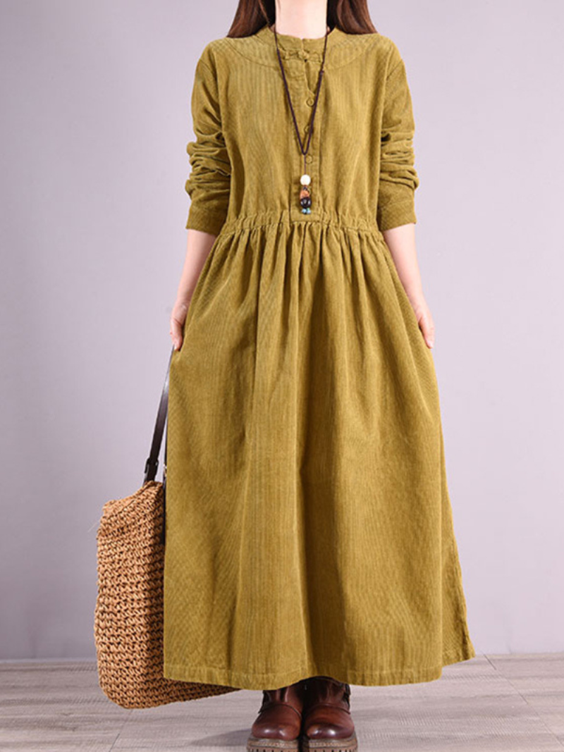 corduroy Shirt Loose Plus Thickened with Velvet Corduroy Dress