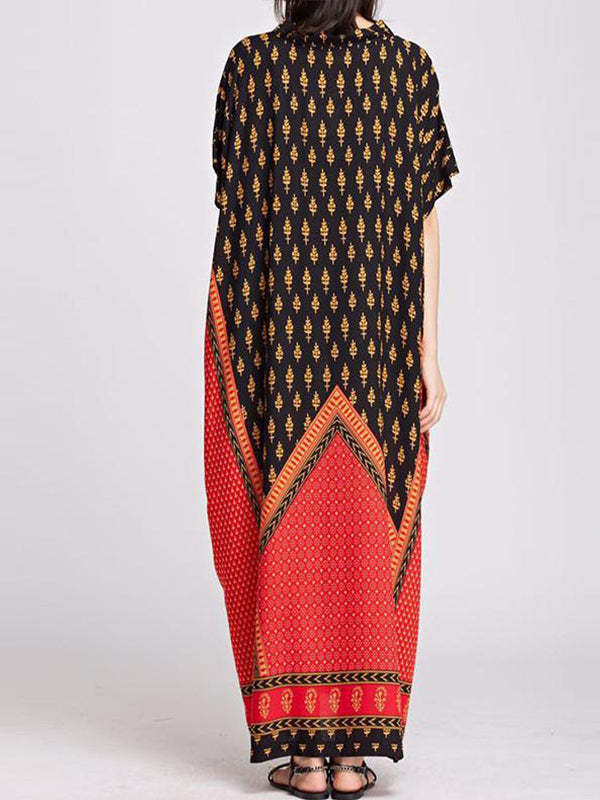 Maxikleid mit Tribal-Art-Motiv