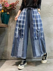 Pantalon taille moyenne en denim confortable