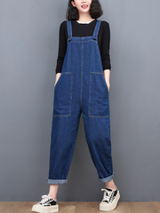 Jeans-Overall mit weitem Bein für Damen/Lässiger Jumpsuit/Sommer-Frühlings-Jumpsuit