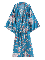 Veste kimono élégante et bohème en coton à col en V