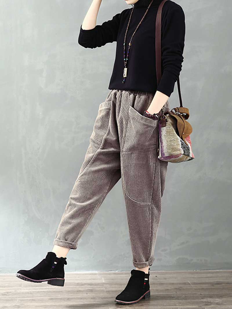 Colorful Choice Elastic Waist Retro Pant