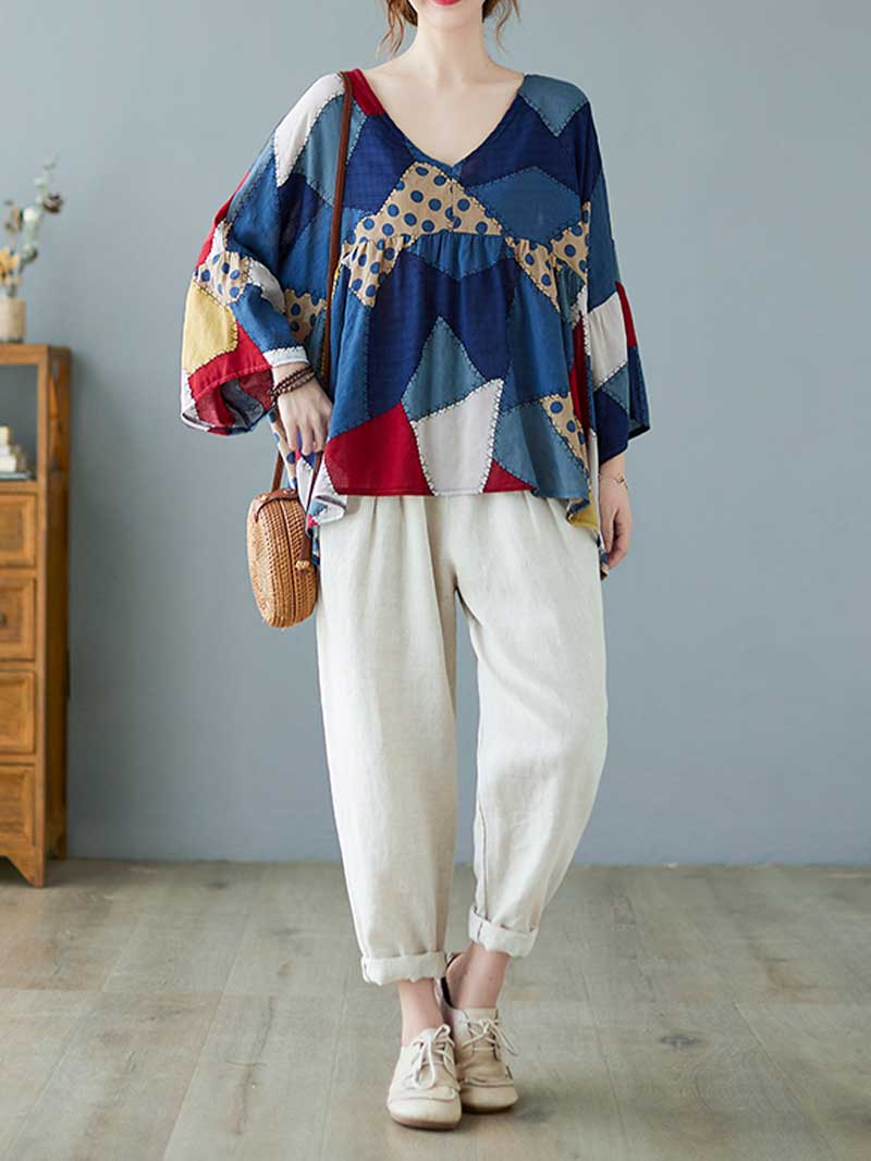 Cotton Multicolor Printed Top