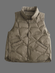 Casual Stand-up Collar Thickened Warm Vest Light Down Jacket Cotton-padded Sleeveless Short Jacket Dress