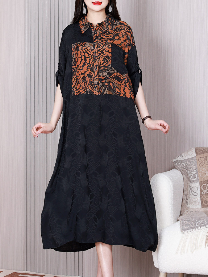 Robe trapèze à col à revers Wonderful Tonight