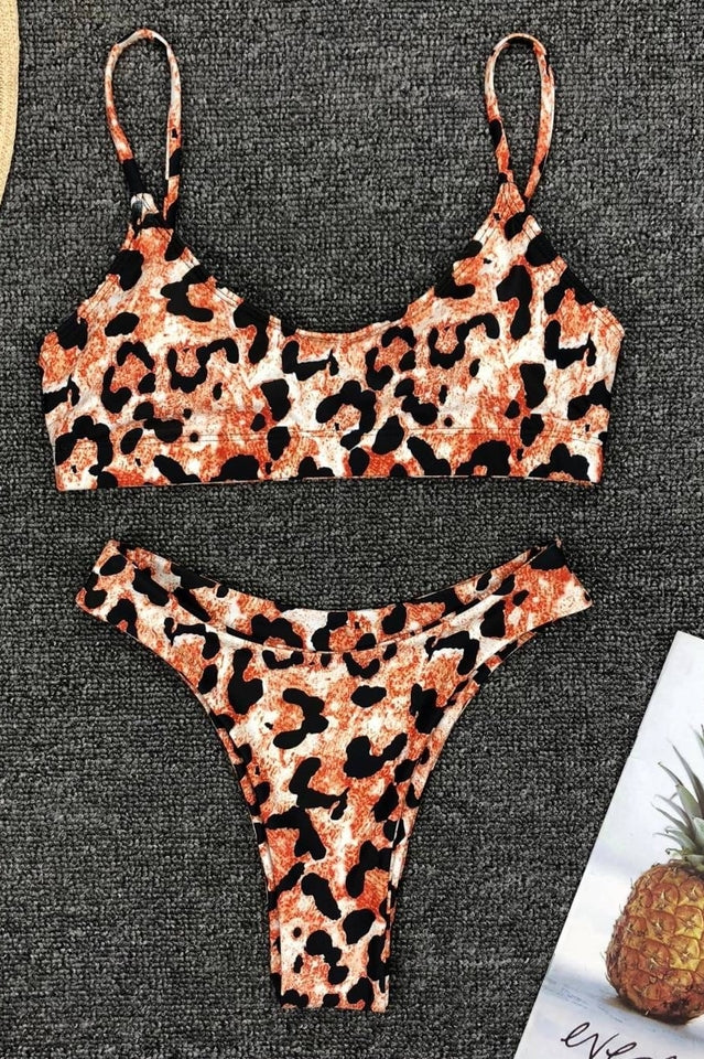 Bikini-Set mit Leopardenmuster (mehrfarbig)