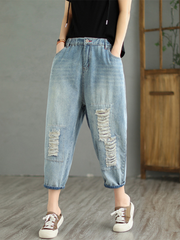 Pantalon taille naturelle en denim Just My Size