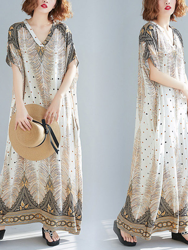 Rhombus Sprout Kaftan-Kleid