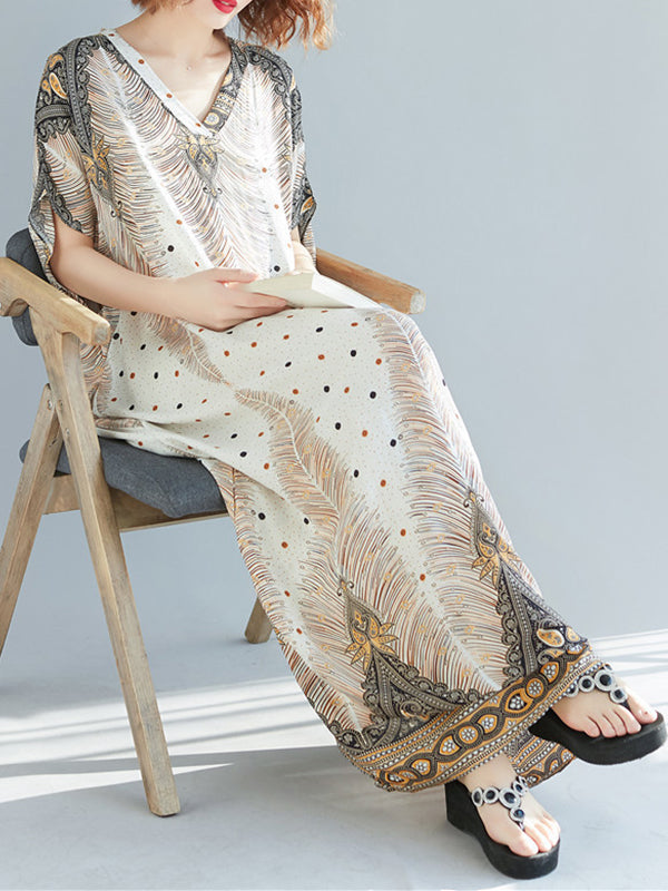 Rhombus Sprout Kaftan-Kleid