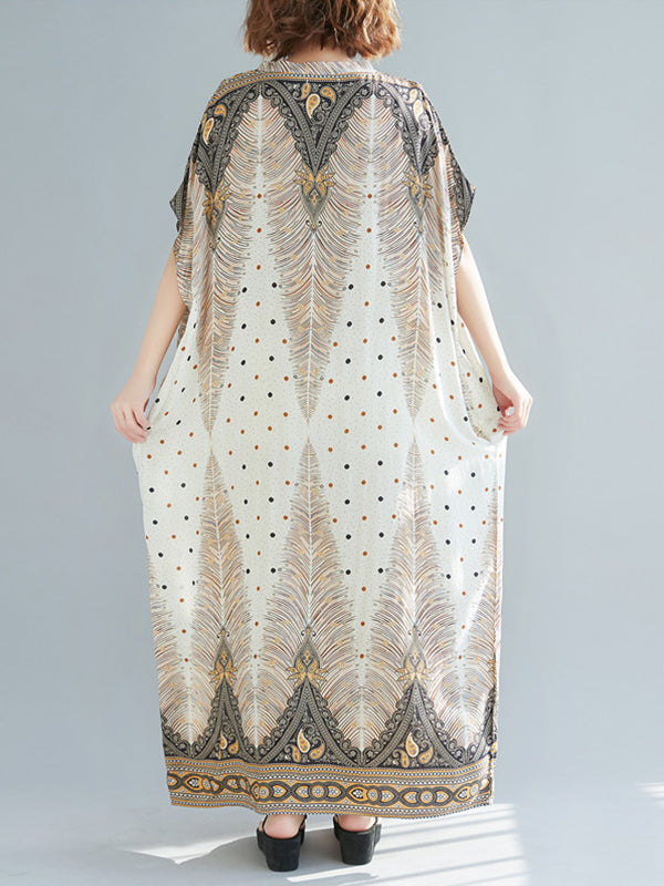 Rhombus Sprout Kaftan-Kleid